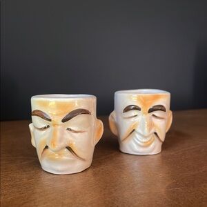 Vintage Face Mug Set -Toby mugs -Japanese mugs